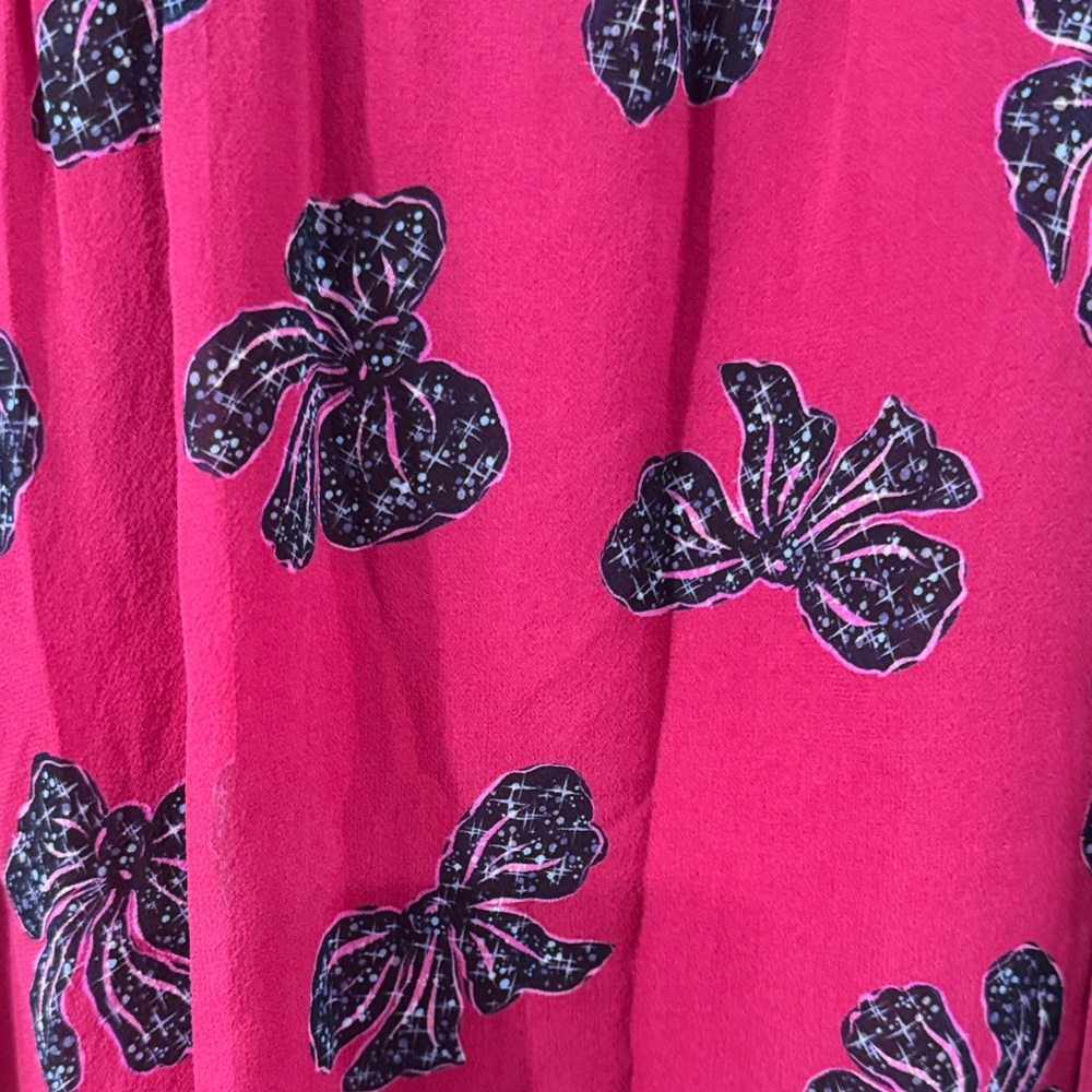 Saloni cherry Ribbon Ruffle Dress size medium - Picture 3 of 5